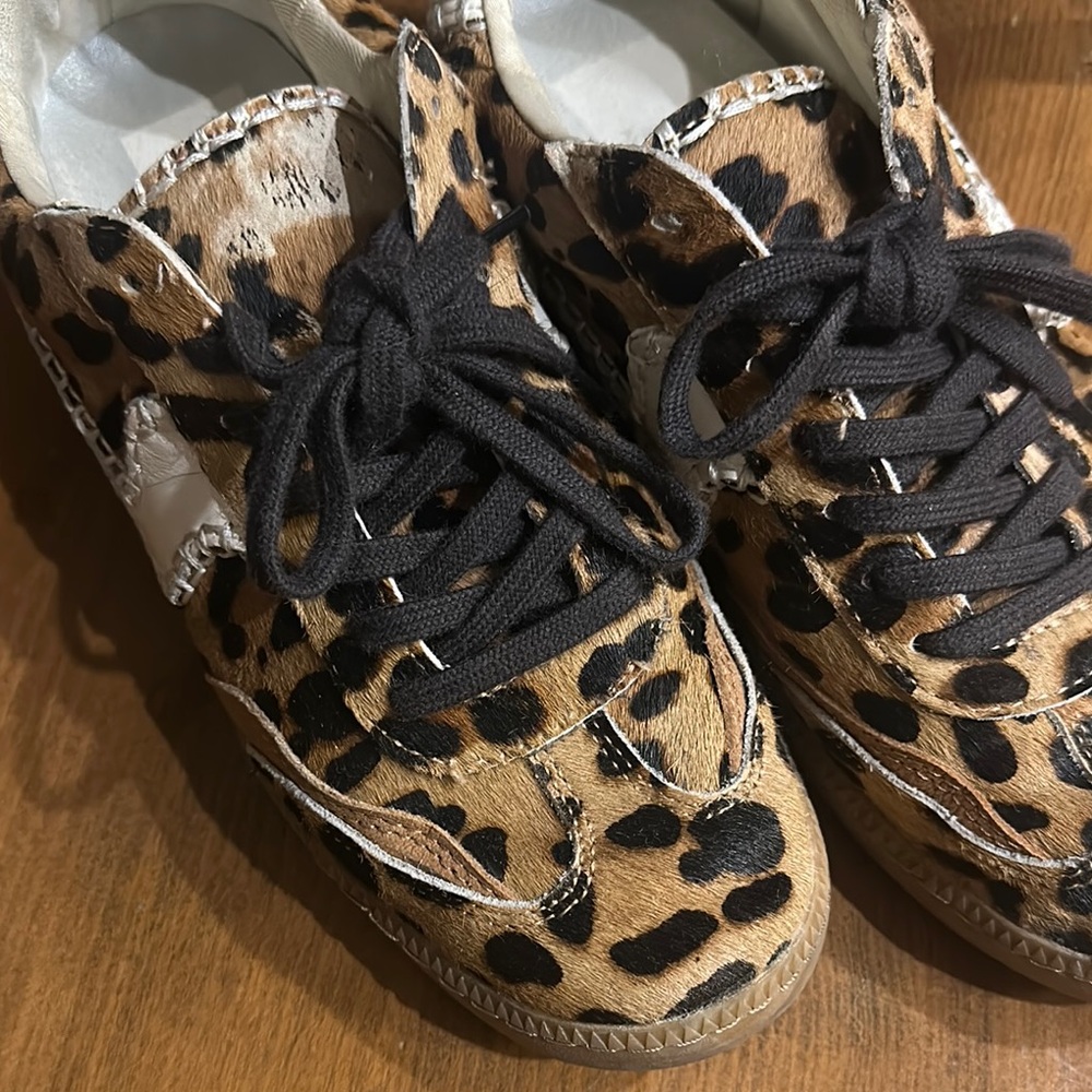 Dolce Vita Leopard Print Sneakers with Black Laces